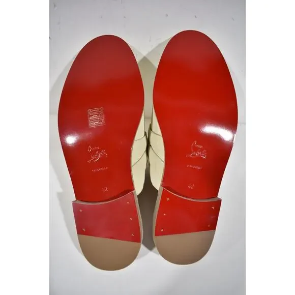 Christian Louboutin Muloman Flat Beige Suede Backless Slide Loafer Mule 42 9